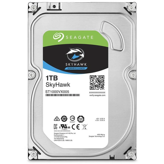 Внутренний накопитель Seagate SkyHawk ST1000VX005 HDD (классические), 1 ТБ, 3.5 дюйма, SATA
