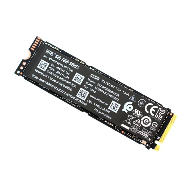 Жесткий диск Intel 760p Series SSDPEKKW512G801 SSD (твердотельные), 512 ГБ, M.2, PCIe
