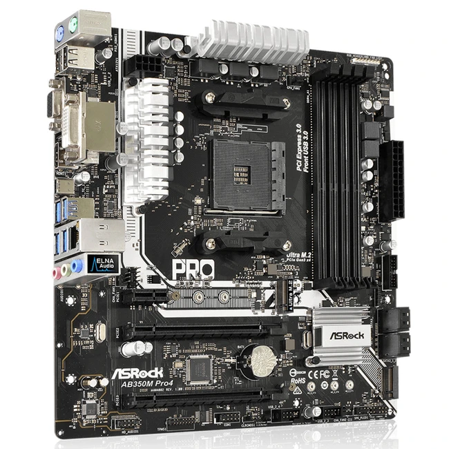 Материнская плата ASRock AB350M PRO4 AB350M Pro4 (Micro-ATX, AMD AM4)