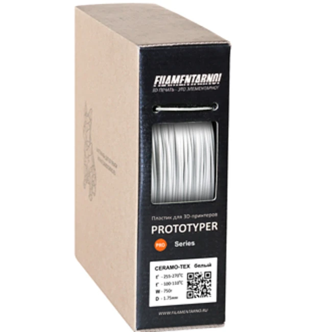 Расходный материалы для 3D-печати Filamentarno! 3D CERAMO-TEX пластик Filamentarno! белый/1.75мм/750гр СT175Б750