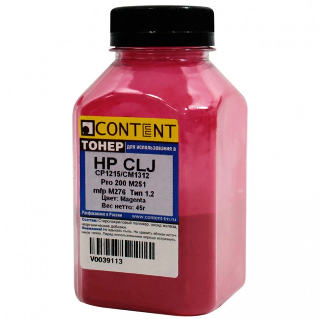 Струйный картридж Content Универсальный тонер 1.2, M, 45 г, банка 1010100425