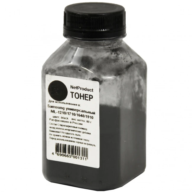 Струйный картридж NetProduct Универсальный тонер Bk, 80 г, банка 2011000922