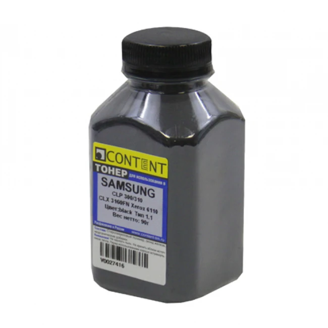 Струйный картридж Content Тонер для Samsung CLP-300 Тип 1.1, Bk, 90 г, 9802503331