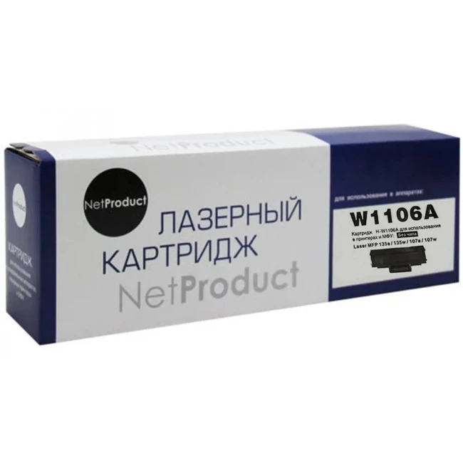 Лазерный картридж NetProduct N-W1106A для HP Laser 107a/107r//MFP135a/135r/135w/137