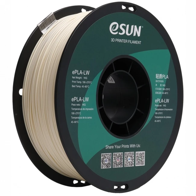 Расходный материалы для 3D-печати ESUN ePLA-LW filament, Natural,  1.75mm 1kg/roll ePLA-LW175N1