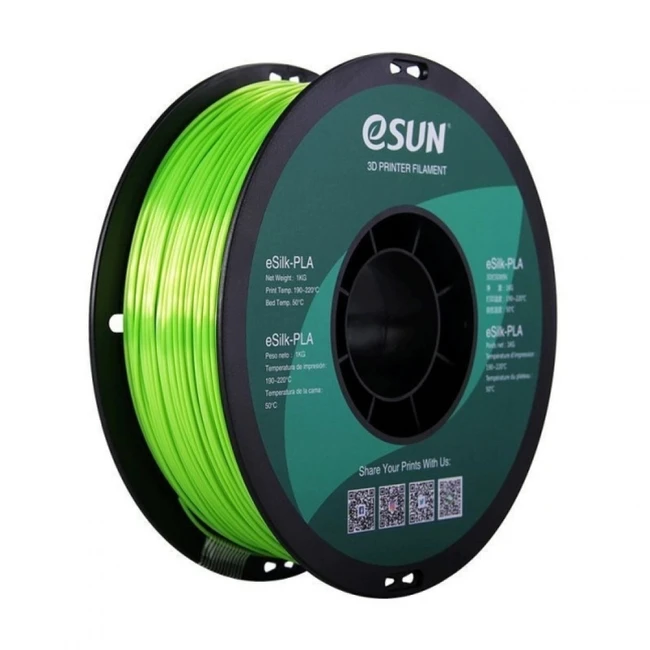Расходный материалы для 3D-печати ESUN eSilk-PLA Lime/лимонный/1.75mm/1kg/roll eSilk-PLA_Lime