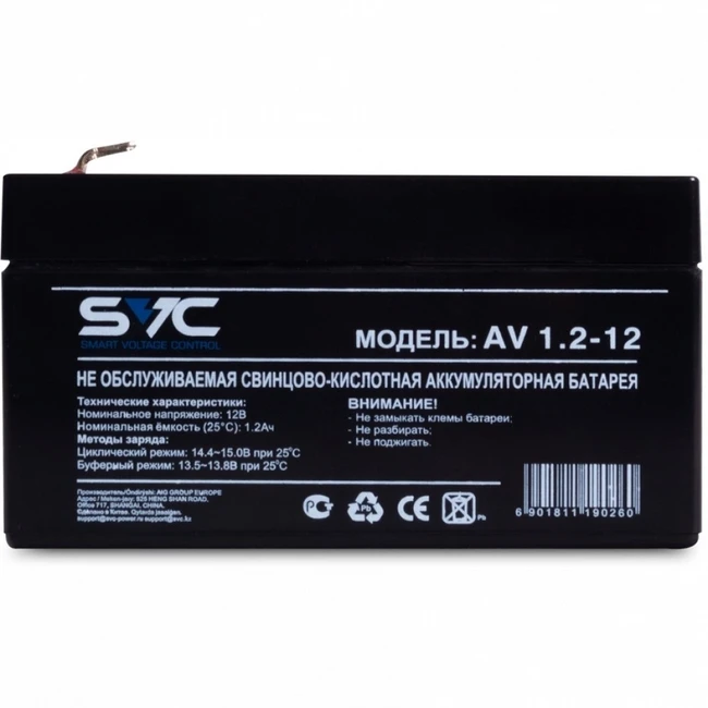 Сменные аккумуляторы АКБ для ИБП SVC AV1.2-12 12 В