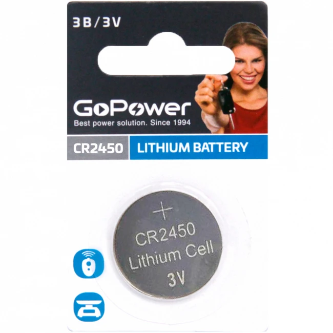 Батарейка GoPower CR2450 BL1 00-00023125