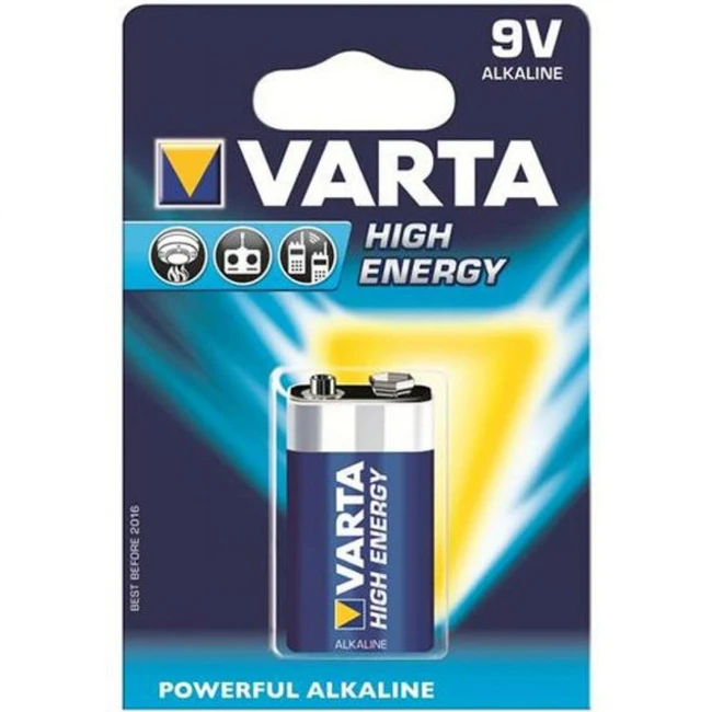 Батарейка VARTA LONGLIFE POWER (HIGH ENERGY) Крона 6LR61 BL1 Alkaline 9V 04922121411
