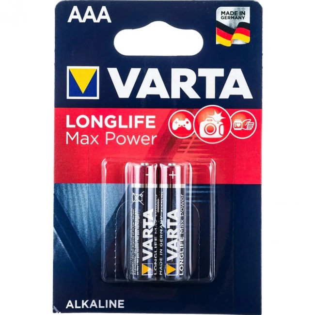 Батарейка VARTA LONGLIFE MAX POWER (MAX TECH) LR03 AAA BL2 Alkaline 1.5V 4703101412
