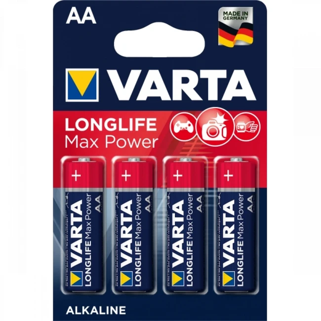 Батарейка VARTA LONGLIFE MAX POWER (MAX TECH) LR6 AA BL4 Alkaline 1.5V 4706101404
