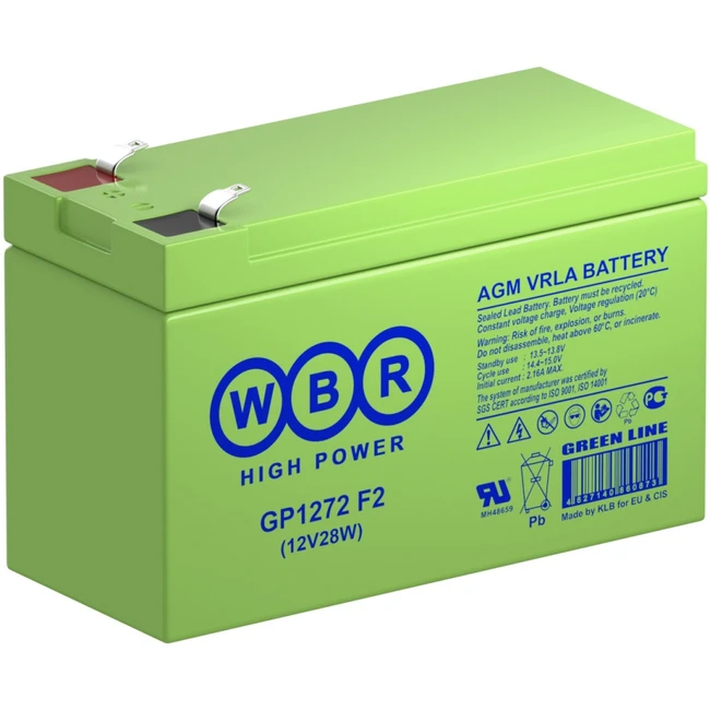 Сменные аккумуляторы АКБ для ИБП WBR GP1272 F2 (12V28W) GP1272 F2 (12V28W) WBR 12 В