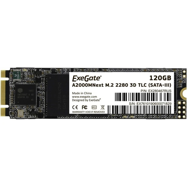 Внутренний накопитель ExeGate EX280467RUS SSD (твердотельные), 120 ГБ, M.2, SATA