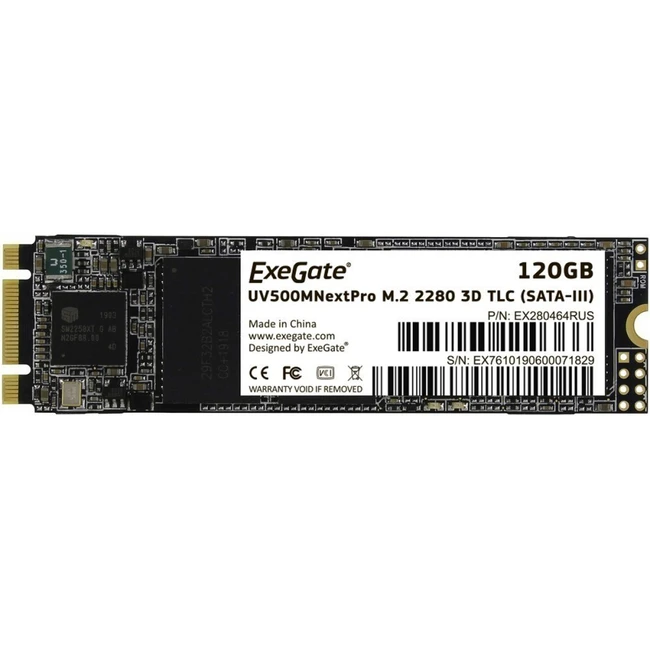 Внутренний жесткий диск ExeGate EX280464RUS (SSD (твердотельные), 120 ГБ, M.2, SATA)