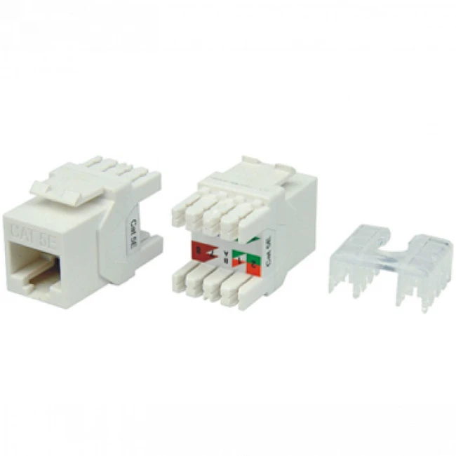Модуль Hyperline Модуль Keystone Jack RJ-45(8P8C) категория 5e KJ8-8P8C-C5E-180-WH