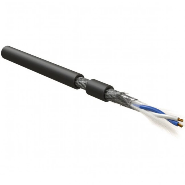 Оптический кабель Hyperline Кабель интерфейса RS-485 экранированный SF/UTP (500 м) RS-SF-1x2x24/7-PVC-BK-500