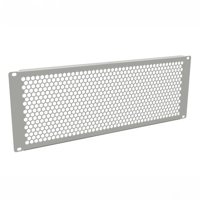 Аксессуар для серверного шкафа Hyperline Фальш-панель перфорированная на 4U, цвет серый (RAL 7035) BPD-4-RAL7035