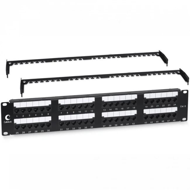 Патч-панель Cabeus PL2-48-Cat.6-Dual 48 портов, UTP, Cat. 6
