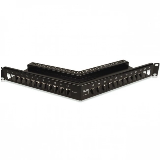 Патч-панель Siemon Патч-панель угловая TERA-MAX на 24 модуля 19" 1U черная TM-PNLZA-24-01-SALE (24 порта)