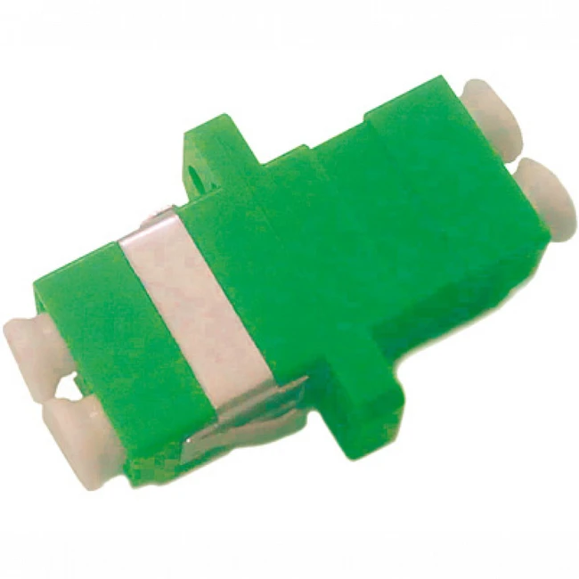 Аксессуар для оптических сетей Hyperline Оптический проходной адаптер LC/APC-LC/APC SM duplex корпус пластиковый зеленый белые колпачки FA-P11Z-DLC/DLC-N/WH-GN