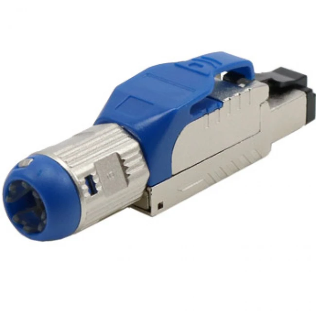 Инструмент для монтажа СКС Hyperline Разъем полевой оконцовки RJ-45 (8P8C) под витую пару для одножильного кабеля PLUE-8P8C-S-C8-SH-BL