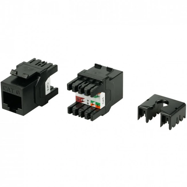 Модуль Hyperline Модуль Keystone Jack RJ-45(8P8C) категория 6 KJ8-8P8C-C6-180-BK
