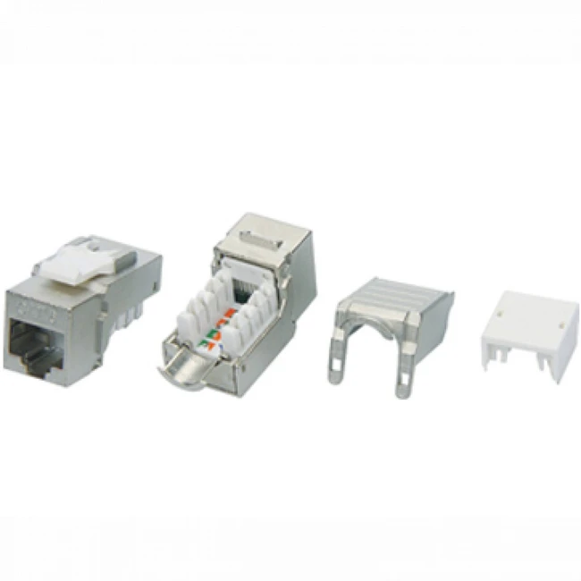 Коннектор Hyperline Вставка Keystone Jack RJ-45(8P8C) категория 6 экранированная KJ9-8P8C-C6-90-SH-F