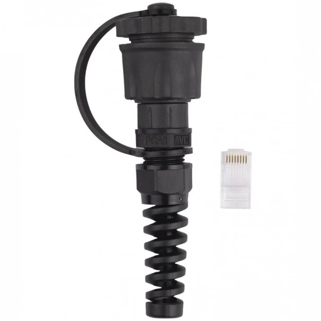 Аксессуар для кабельных сетей Hyperline Промышленный разъем RJ-45 (8P8C) под витую пару категория 5e PLUG-IE-8P8C-P-C5