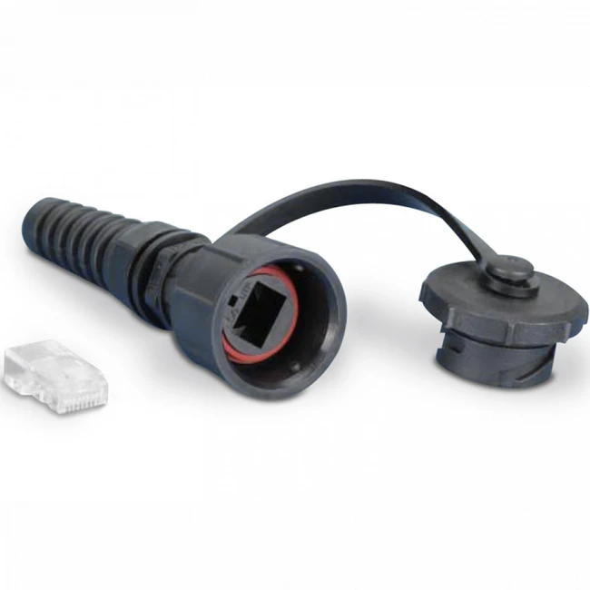 Аксессуар для кабельных сетей Hyperline Промышленный разъем RJ-45 (8P8C) под витую пару категория 6 PLUG-IE-8P8C-PV-C6