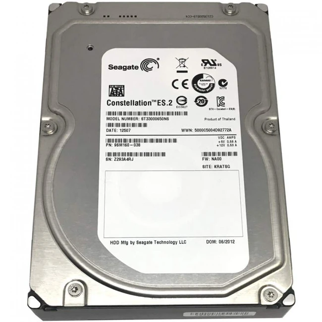 Серверный жесткий диск Seagate ST33000650NS HDD, 3,5 LFF, 3 ТБ, SATA