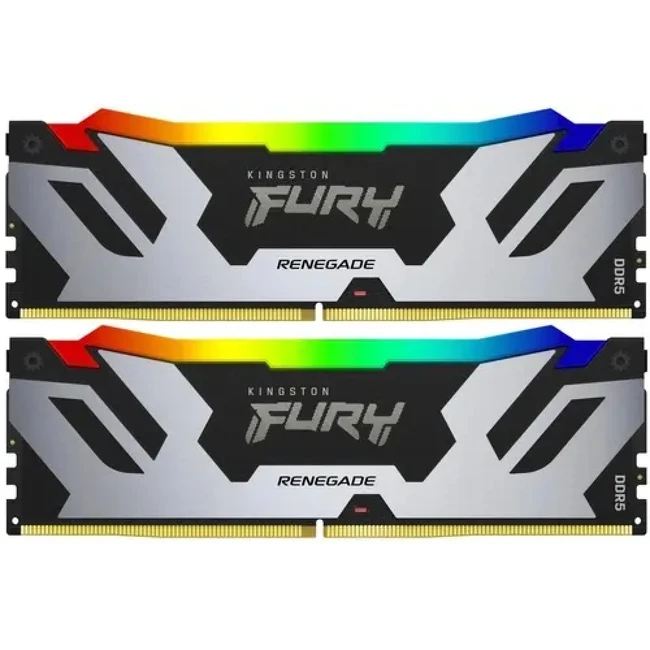 ОЗУ Kingston FURY Renegade Silver RGB KF576C38RSAK2-32 (DIMM, DDR5, 32 Гб (2 х 16 Гб), 7600 МГц)