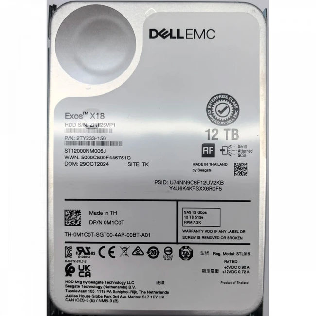 Серверный жесткий диск Dell 12Tb SAS Dell (161-BCPD) HDD, 3,5 LFF, 12 ТБ, SAS