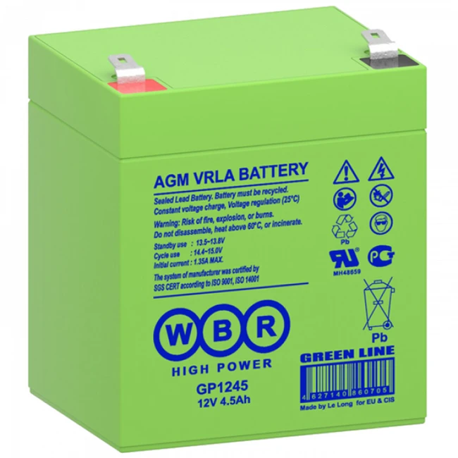 Сменные аккумуляторы АКБ для ИБП WBR GP1245 GP1245 WBR 12 В