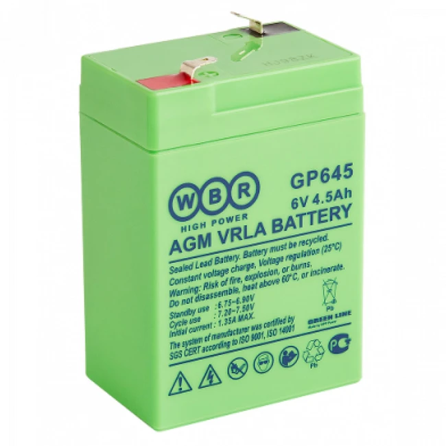 Сменные аккумуляторы АКБ для ИБП WBR GP645 WBR 6 В
