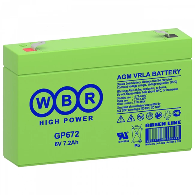 Сменные аккумуляторы АКБ для ИБП WBR GP672 GP672 WBR 6 В
