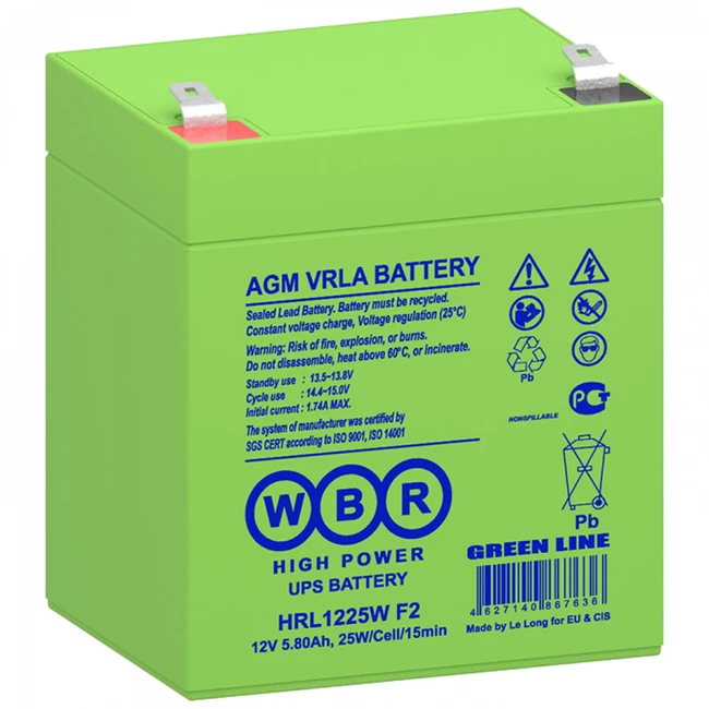 Сменные аккумуляторы АКБ для ИБП WBR HRL1225W F2 HRL1225W F2 WBR 12 В