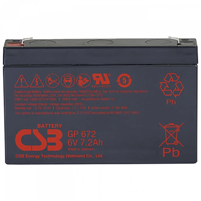 Сменные аккумуляторы АКБ для ИБП CSB GP672 GP672 CSB 6 В