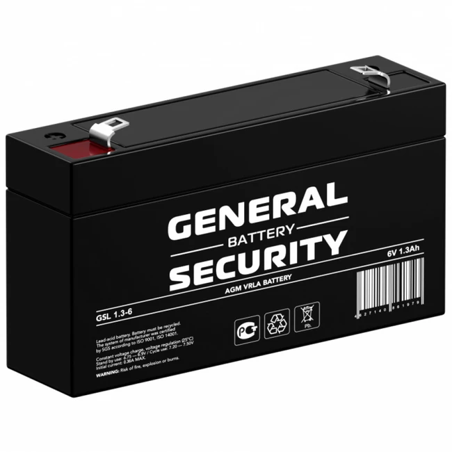 Сменные аккумуляторы АКБ для ИБП General Security GSL1.3-6 GENERAL SECURITY (6 В)