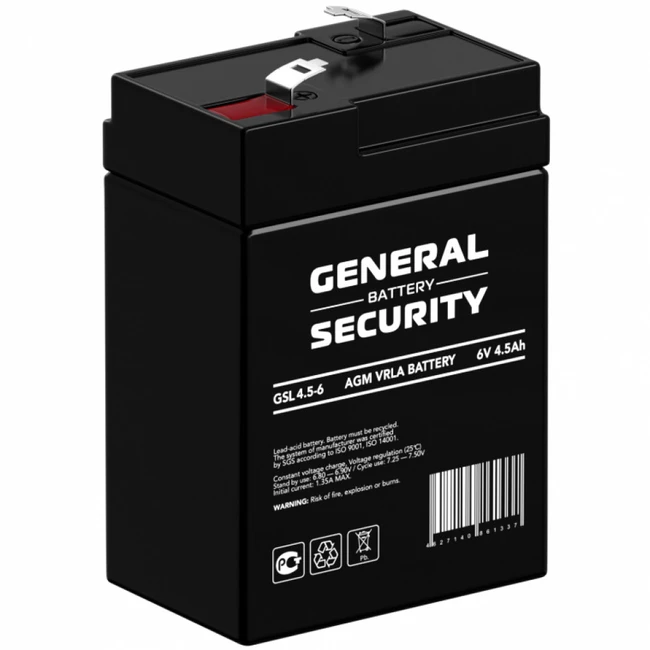 Сменные аккумуляторы АКБ для ИБП General Security GSL4.5-6 GENERAL SECURITY (6 В)
