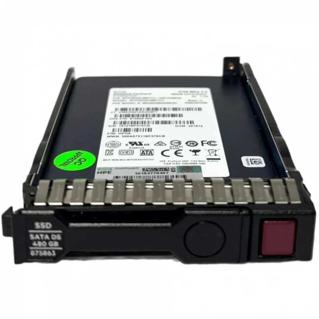 Серверный жесткий диск HPE 480GB SATA 6G SFF 875470-B21_REF SSD, 2,5 SFF, 480 ГБ, SATA