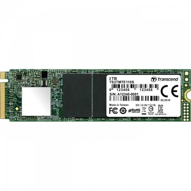 Внутренний жесткий диск Transcend MTE110S TS2TMTE110S (SSD (твердотельные), 2 ТБ, M.2, PCIe)