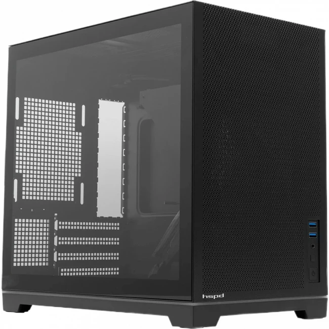 Корпус HSPD M211-TGBK Black Mini-Tower