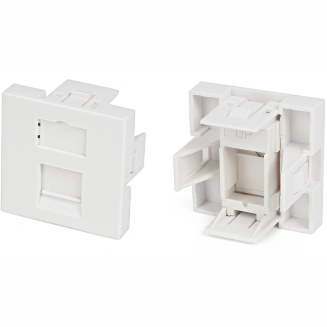 Кабельный канал Hyperline Вставка 45x45 (аналог Mosaic) для 1 модуля формата Keystone Jack, со шторкой SIP2-1K-M45-45