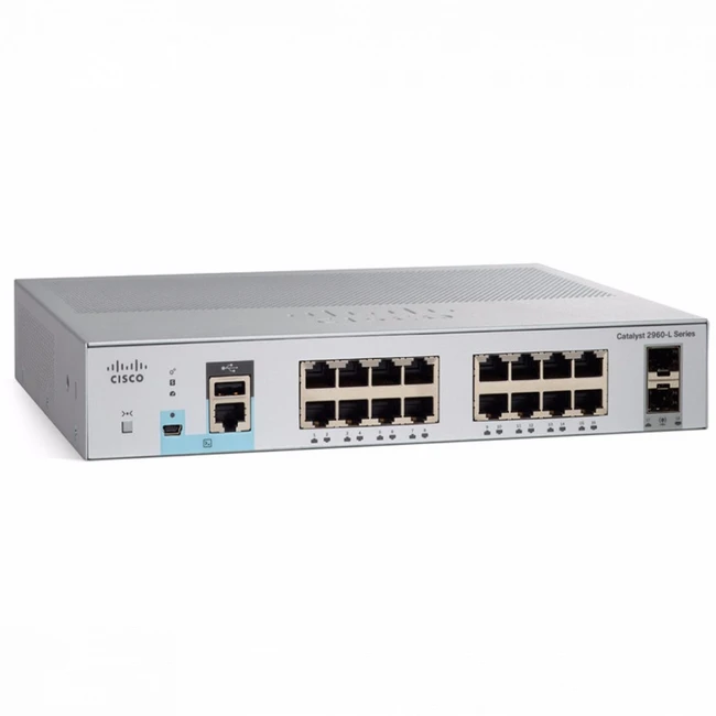 Коммутатор Cisco Catalyst 2960L 16PS-LL WS-C2960L-16PS-LL 1000 Base-TX (1000 мбит/с), 2 SFP порта