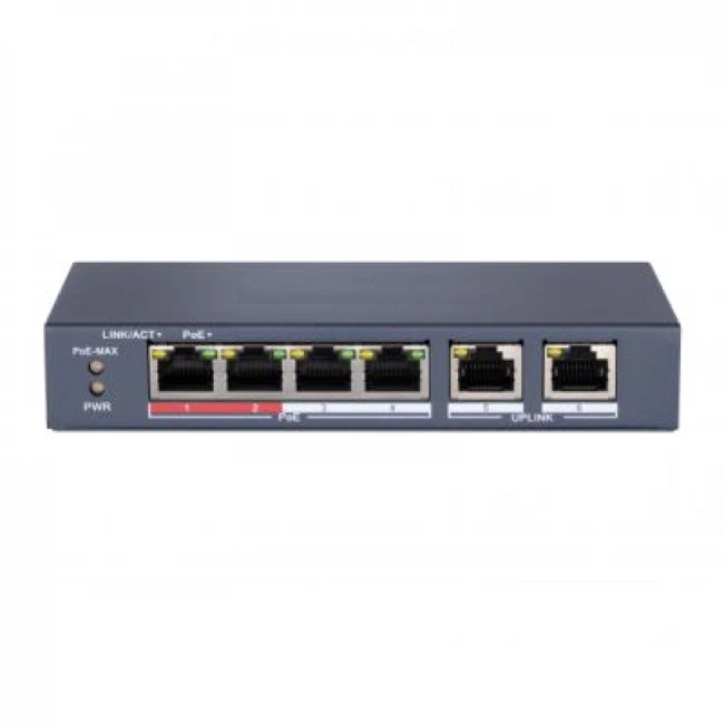 Коммутатор Hikvision DS-S604P 100 Base-TX (100 мбит/с)