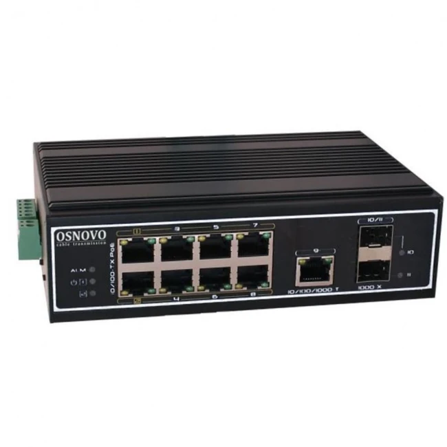 Коммутатор OSNOVO SW-60812/I 100 Base-TX (100 мбит/с), 2 SFP порта