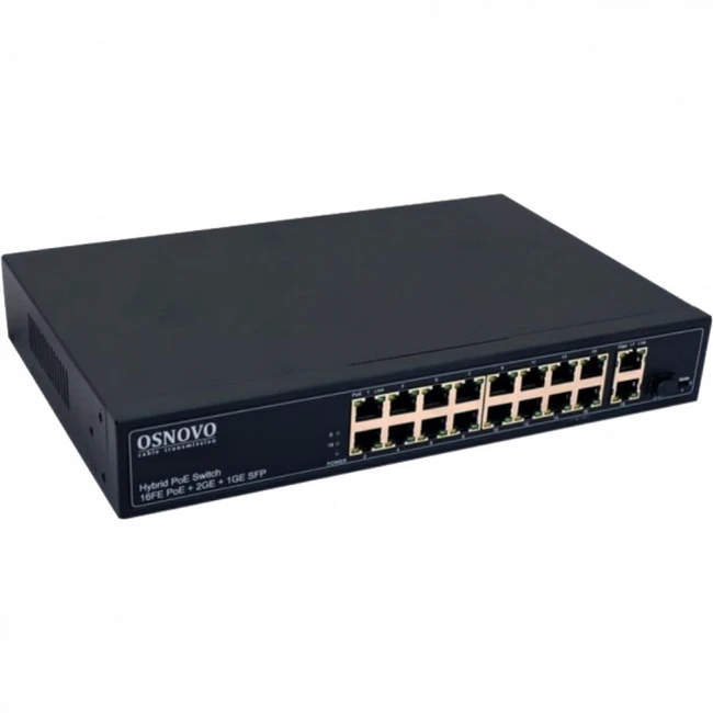 Коммутатор OSNOVO PoE коммутатор FE SW-61621(300W) 100 Base-TX (100 мбит/с), 1 SFP порт
