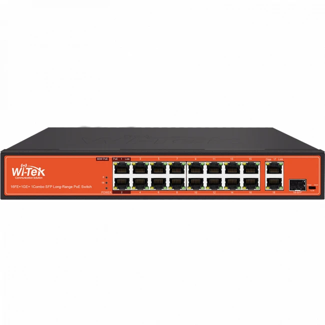 Коммутатор Wi-Tek WI-PS518G (v3) WI-PS518G v3 (100 Base-TX (100 мбит/с), 1 SFP порт)