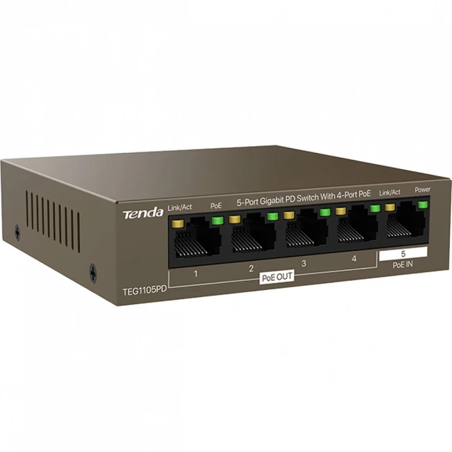 Коммутатор TENDA TEG1105PD (1000 Base-TX (1000 мбит/с))