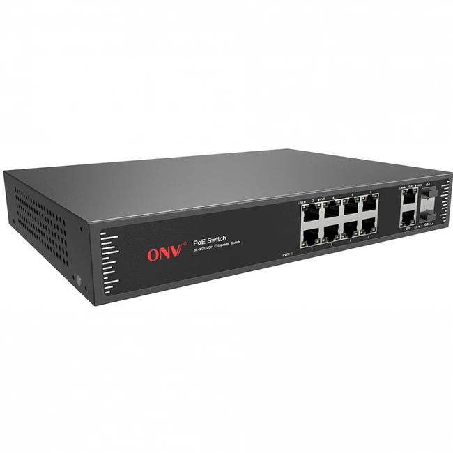 Коммутатор ONV POE31128PF (100 Base-TX (100 мбит/с), 2 SFP порта)